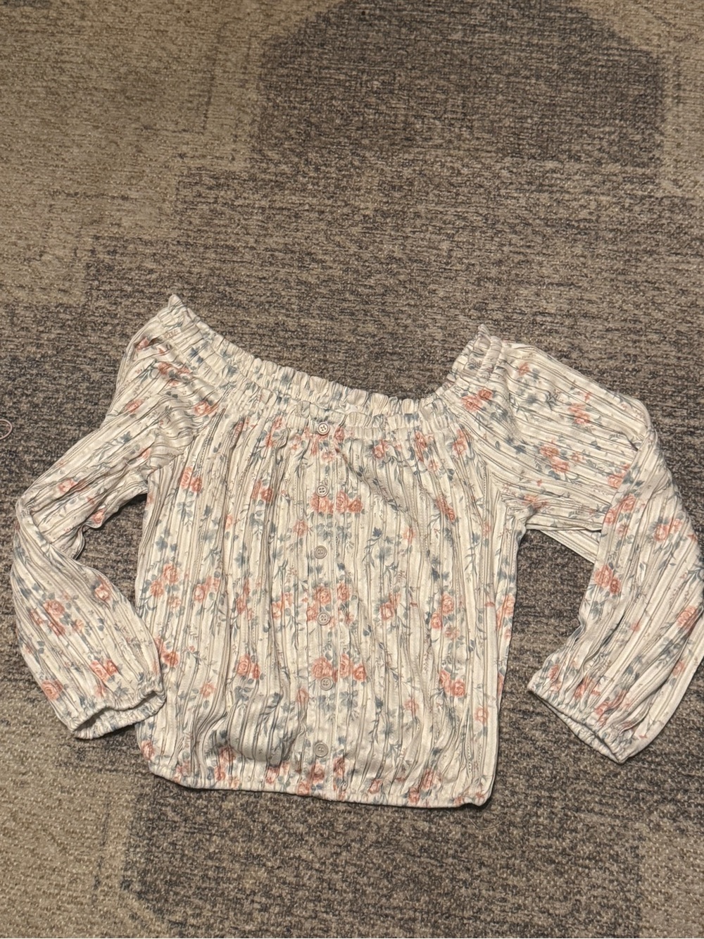 Off-Shoulder Floral Peasant Top Willow and Root Large